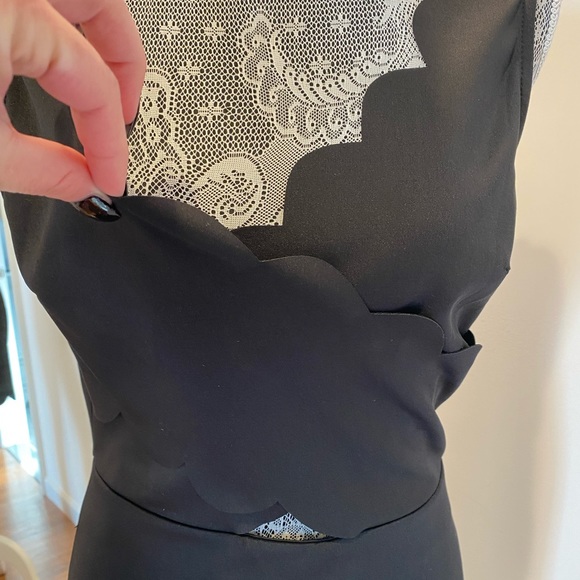 Scalloped Black Dress - Picture 4 of 5